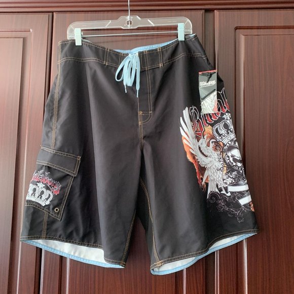 Vintage Billabong Black Rocker Edge Boardshorts 38